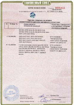 24.03.2019 Белорецк - ЗАО Хиквижн. Приложение к сертификату Взрывазащитные видиокамеры. ТР ТС 020/2011